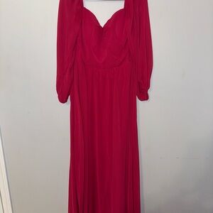 Mori Lee Vibrant Red Long Sleeve Dress Size 10